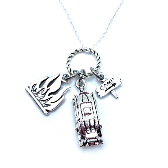 Camping Charm Necklace RV Road Trip - Picture 2 of 8